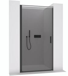 Cerano - Porte nyíló zuhanyajtó B/J - 8 mm - matt fekete, grafitüveg - 90x195 cm (CER-8050BD7249)