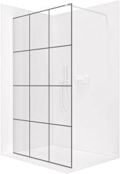 Cerano - Walk-in zuhanyfal Onyx Cube bal/jobb - 8 mm - szögletes merevítő - matt fehér, indusztriális üveg - 150x200 cm (CER-8050BD499)