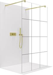 Cerano - Zuhanykabin Onyx Duo bal/jobb - 8 mm - kerek tartó - arany, ipari üveg - 140x200 cm (CER-8050BD2178)