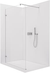 Cerano - Walk-in Orbis Round zuhanyfal bal/jobb - 8 mm - kerek stabilizátorrúd - króm, átlátszó üveg - 120x200 cm (CER-682279)