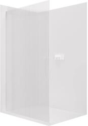 Cerano - Walk-in Crystal bal/jobb zuhanykabin - 8 mm - merevítő nélküli rendszer - matt fehér, rovátkolt üveg - 70x200 cm (CER-8050BD6749)