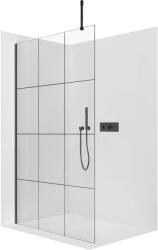 Cerano - Zuhanykabin Onyx Top Cube bal/jobb - 8 mm - négyzet alakú tartó - matt fekete, ipari üveg - 160x200 cm (CER-8050BD7005)