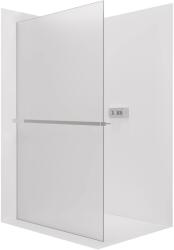 Cerano - Walk-in kristály zuhanyfal bal/jobb - 8 mm + törölközőtartó polc/törölközőtartó - merevítő nélküli rendszer - króm, matt üveg - 50x200 cm (CER-8050BD6883)
