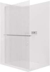 Cerano - Walk-in kristály zuhanyfal bal/jobb - 8 mm + polc/törölközőtartó - merevítő nélküli rendszer - króm, rovátkolt üveg - 120x200 cm (CER-8050BD6890)