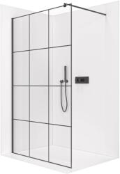 Cerano - Walk-in Onyx kerek bal/jobb zuhanykabin - 8 mm - kerek tartókonzol - matt fekete, ipari üveg - 150x200 cm (CER-482881)