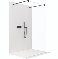 Cerano - Zuhanykabin Onyx Duo bal/jobb - 8 mm - kerek tartó - matt fekete, átlátszó üveg - 150x200 cm (CER-8050BD2362)