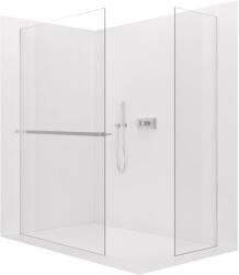 Cerano - Walk-in Crystal TL/P zuhanykabin - 8 mm - merevítő nélküli rendszer + törölközőtartó polc/tartó - króm, átlátszó üveg - 90x80x200 cm (CER-8050BD6394)