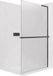 Cerano - Zuhanykabin Onyx B-jobb oldali merevítő - 8 mm + polc/törölközőtartó - matt fekete, matt üveg - 100x200 cm (CER-8050BD1008)
