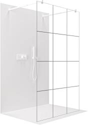 Cerano - Zuhanykabin Onyx Duo bal/jobb - 8 mm - kerek tartó - matt fehér, ipari üveg - 160x200 cm (CER-8050BD2173)