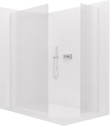 Cerano - Walk-in Crystal TL/P zuhanyfal - 8 mm - merevítő nélküli rendszer - króm, rovátkolt üveg - 130x60x200 cm (CER-8050BD4786)