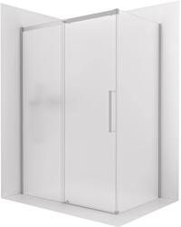 Cerano - Lantono zuhanykabin - bal - 8 mm - Soft-Close - króm, matt üveg - 140x100 cm - tolóajtó (CER-665374)