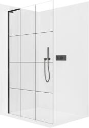 Cerano - Zuhanykabin kabin Onyx L-bal oldali merevítővel - 8 mm - matt fekete, ipari üveg - 140x200 cm (CER-8050BD1326)