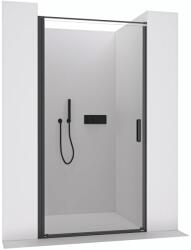 Cerano - Porte bal/jobb oldali nyíló zuhanyajtó - 8 mm - matt fekete, átlátszó üveg - 100x195 cm (CER-413495)