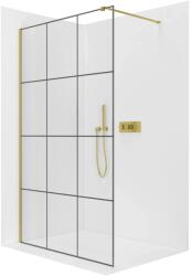 Cerano - Zuhanykabin Onyx Cube bal/jobb - 8 mm - négyzet alakú tartó - arany, ipari üveg - 150x200 cm (CER-8050BD506)