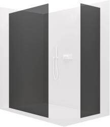 Cerano - Walk-in Crystal TL/P zuhanyfal - 8 mm - merevítő nélküli rendszer - matt fehér, grafitüveg - 120x120x200 cm (CER-8050BD5250)
