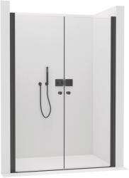Cerano - 2-szárnyú zuhanyajtó Antelo B/J - 6 mm - matt fekete, átlátszó üveg - 84x190 cm (CER-432346)