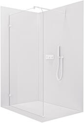 Cerano - Orbis Round walk-in zuhanykabin - B/J - 8 mm - kerek tartó - matt fehér, átlátszó üveg - 120x200 cm (CER-682462)