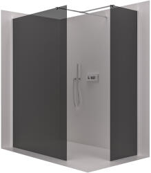 Cerano - Zuhanykabin Onyx TL/P - 8 mm - négyzet alakú tartó - króm, grafitüveg - 140x140x200 cm (CER-8050BD2447)