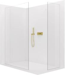 Cerano - Beépíthető zuhanykabin Crystal TL/P - 8 mm - rúd nélküli rendszer - arany, átlátszó üveg - 100x50x200 cm (CER-8050BD5696)