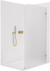 Cerano - Walk-in zuhanyfal Orbis - Jobbos - 8 mm - szálcsiszolt arany, tejüveg - 100x200 cm (CER-999927)