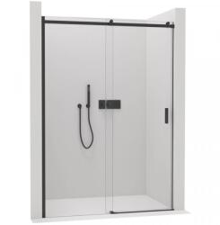 Cerano - Santoro bal/jobb oldali tolóajtó zuhanykabinhoz - 8 mm - matt fekete, átlátszó üveg - 150x195 cm (CER-8050BD7263)