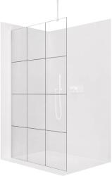 Cerano - Zuhanykabin Onyx Top Round B/J - 8 mm - kerek tartó - matt fehér, ipari üveg - 130x200 cm (CER-8050BD1498)