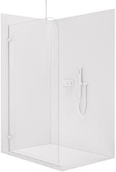 Cerano - Orbis Top Round bal/jobb walk-in zuhanykabin - 8 mm - kerek tartó - matt fehér, átlátszó üveg - 150x200 cm (CER-682579)