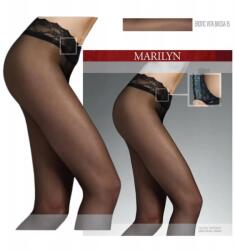 Marilyn Női harisnya, testszínű, csipkés, 15 Den, alacsony derék, Erotic Vita Bassa, fekete, 4-es méret (HHHEVTBBL4)