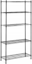 Royal Catering Drótos fém könyvespolc 350x900x1800mm fekete Royal Catering RCMR-1800P19B (10011226)