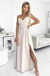 Numoco 299-6 Chiara elegáns hosszú maxi ruha pántokkal Bézs (SukB)