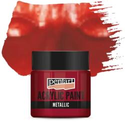 Pentart metál akrilfesték, 50 ml - bordó