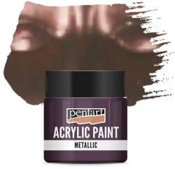 Pentart metál akrilfesték, 50 ml - padlizsán