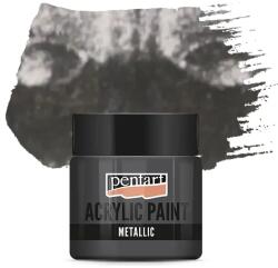 Pentart metál akrilfesték, 50 ml - grafit