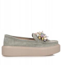 Filippo Női mokaszin Filippo DP6765/26 Kh zöld, bebújós loafer félcipő (DP6765/26 KH)