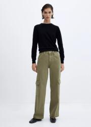 Mango Klasszikus Cargo Nadrág Zsebekkel Khaki Farmer 34 5_A
