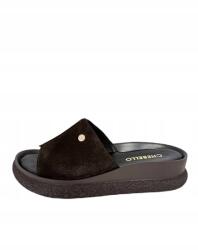 CheBello Flip-flop papucs CheBello 4949 bőr vastag alj velúr barna 37 (4949)
