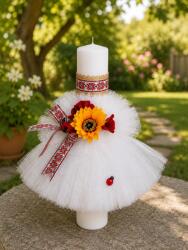 Ie Traditionala Lumanare de botez traditionala cu floarea-soarelui 10