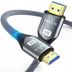  Hdmi kábel 3 m, 8K Hdmi 2.1, 48 Gb/s, Ultra High Speed, fonott Hdmi kábel (1M)