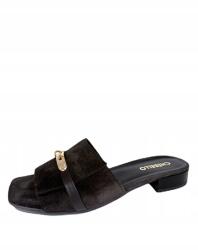 CheBello Flip-flop papucs CheBello 5027 bőr egyszerű díszítés velúr barna 40 (5027_-105-549-PSK-S378 Brąz)