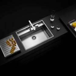 Tasca Chiuveta bucatarie inox CookingAid TASCA PHANTOM BACK PT65 INVISIBLE cu montaj pe blat, sub blat, la nivelul blatului sau sub geam si accesorii montaj (5604315334031) Chiuveta