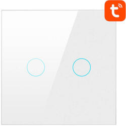 AVATTO Comutator de lumina inteligent ZigBee Avatto LZTS02-EU-W2 2 cai fara neutru TUYA (alb) (047935)