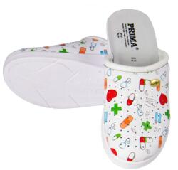 PRIMA Saboti din piele PRIMA, design medical cu pastilute, marime 37