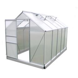 Garden King Seră din policarbonat cu structură metalică 380 x 190 x 195 cm - Partea A + Panori seră policarbonat 380 x 190 x 195 cm - Partea B