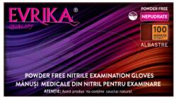 EVRIKA Manusi de examinare din nitril, nepudrate, albastre, 100 bucati, Evrika Q - M
