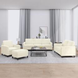 vidaXL Set de canapele, 4 piese, crem, catifea GartenMobel Dekor (3201952) Canapea