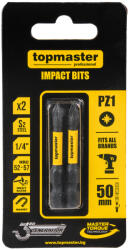 Topmaster Professional Bit de impact 50mm PZ1, 2 buc. TMP HardWork ToolsRange (338733) Surubelnita