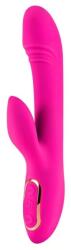 PassionPulse Vibrator pentru punctul G stimulare dubla , SenzationX PassionPulse , din silicon si ABS , reincarcabil prin cablul DC , 10 moduri de vibratie , impermeabil , magenta fucsia , 20.5x3 cm (AS073) Vibrator