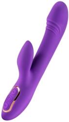 PassionPulse Vibrator pentru punctul G stimulare dubla , SenzationX PassionPulse , din silicon si ABS , reincarcabil prin cablul DC , 10 moduri de vibratie , impermeabil , mov ametist , 20.5x3 cm (AS072) Vibrator