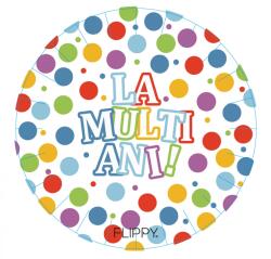Flippy Set 6 Farfurii de Unica Folosinta, Flippy, Colectia LA MULTI ANI , 30 cm, din Carton Laminat, Multicolor (136311)