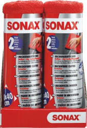SONAX Cârpă Microfiber Lavete Microfibră Lustruire pentru Corp Auto Roșu 40x40cm 2buc (04162410)
